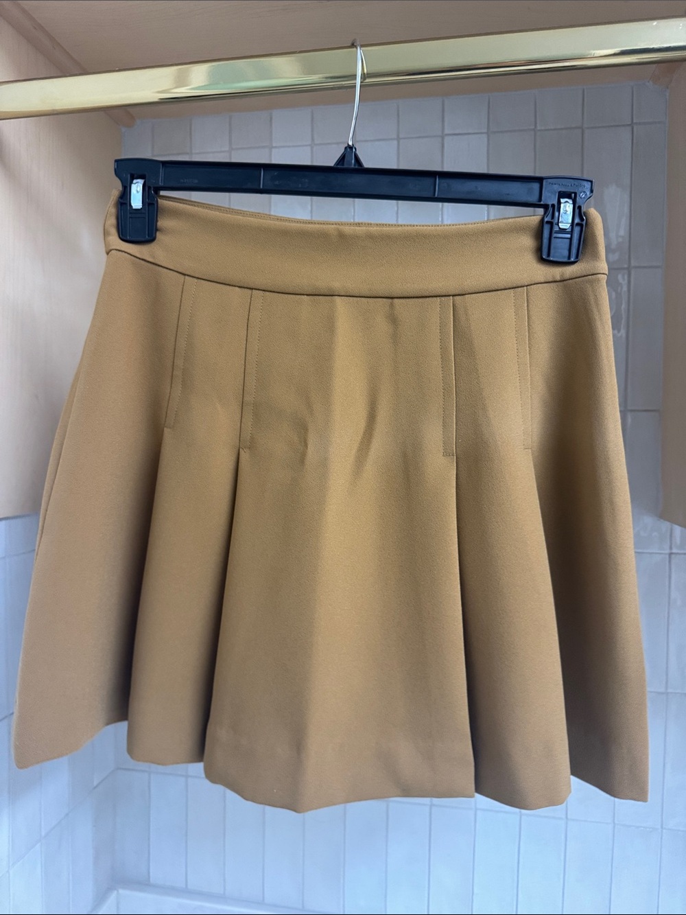 Women’s Pleated Mini Skirt - Tan - 6- nwot